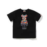 BEII&BAPE潮牌联名暴力熊儿童装迷彩圆领卡通短袖亲子T恤双纱棉