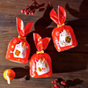 新年招财猫糖果兔子袋饼干雪花，酥牛轧糖密封袋手提袋兔耳朵袋
