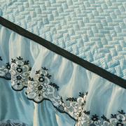  凉席床裙式床罩单件三件套1..8米床套冰丝防滑带蕾丝花边款m