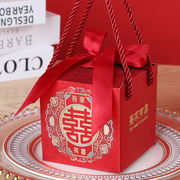 国潮婚庆糖盒结婚磨砂手拎喜糖盒创意中国风婚礼糖果包装盒子