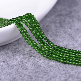 天然水晶2mm台玉散珠翠绿色玉髓半成品，珠子手链项链流苏镶嵌