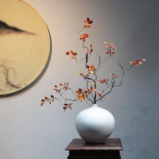 现代新中式白色陶瓷花瓶客厅插花干花餐桌电视柜玄关禅意装饰摆件