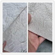 浅米色款表层100%真丝桑蚕丝夹棉中国风时装布料夹袄外套面料