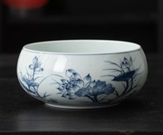 青花瓷烟灰缸高端大气上档次 家用中式手绘多功能 陶瓷果盘 茶洗
