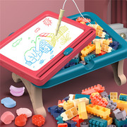 磁性画板积木桌积木多功能，玩具婴儿磁性笔画，板桌写字板儿童积木桌