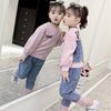 韩系童装女童秋款套装2023儿童女孩春秋大童秋季牛仔卫衣套装