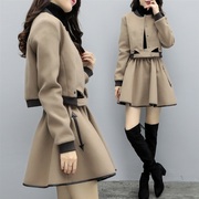 2023女装秋冬韩版两件套裙，毛呢外套棒球服短裙休闲时尚显瘦套