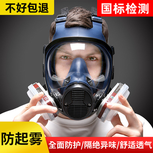 防毒面具全面罩甲醛喷漆专用全脸防尘面罩放毒氧气脸罩头罩