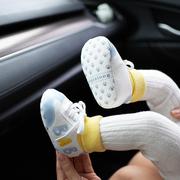 婴儿棉鞋子春秋冬季0一3-6个月，新生儿男女宝宝学步鞋袜软底不掉