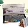 彩色铅笔72色铁盒装美术油性36色48色彩铅笔自带编号填色用品