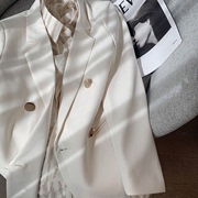 韩版西装女款气质白色外套女2023年早春韩版英伦风高级质感小众西