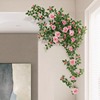 仿真玫瑰花藤蔓假花藤条客厅，室内阳台空调管道，庭院装饰墙壁挂绿植