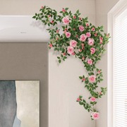仿真玫瑰花藤蔓假花藤条，客厅室内阳台空调，管道庭院装饰墙壁挂绿植