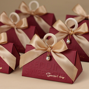 结婚喜糖盒2024婚礼高级感糖果伴手礼盒空盒喜糖袋盒子包装盒