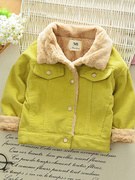 5男童外套加绒加厚冬装，婴儿宝宝灯芯绒上衣，1-4岁儿童保暖棉衣棉服