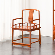 宋韵大果紫檀玫瑰椅中式休闲椅全实木靠背椅缅甸花梨木红木太师椅