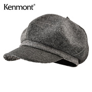 kenmont卡蒙八角贝雷帽，女秋冬毛呢英伦，风鸭舌帽时尚百搭女帽子潮
