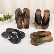 日本日式木拖鞋男cos木屐，鞋人字拖厚底和风中国风和风高跟中式