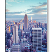 入户玄关装饰画纽约竖版现代过道走廊画城市建筑摄影落地画大尺寸