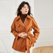 23秋装新韩版设计感不对称宽松休闲气质中长款风衣外套女