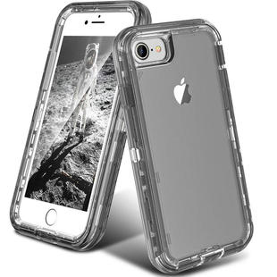 欧美三防手机壳适用苹果SE3/2透明全包iPhone7/8屏幕保护双面防摔软胶硬壳三合一保护套