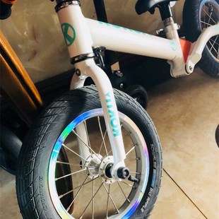 儿童平衡车轮胎电镀贴纸自行车轮组贴轮圈K贴镭射镜面反光闪钻装