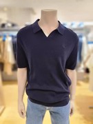CK Jeans韩国23夏J324460男士休闲翻领透气简约宽松短袖T恤