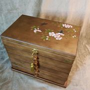 中式复古木质多层首饰盒，实木抽屉式收纳盒饰品盒，古风中国风纯
