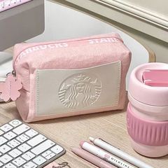 粉色ins风高颜值笔袋大容量收纳化妆包简约初高中学生女文具盒
