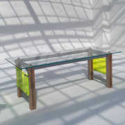 金属铝材办公桌电脑桌亚克力会议桌工作台透明玻璃桌电竞桌洽谈桌