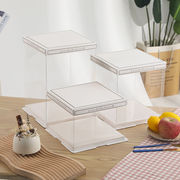 透明蛋糕盒烘培包装盒子6寸8寸10寸12寸单层双层加高特高方盒定制