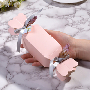 蜜曼粉色双头花瓶喜糖盒 创意糖果形婚礼礼盒 欧式结婚糖盒纸盒个