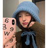 纯色巴拉克拉法帽子女冬季2023保暖护耳毛线帽百搭韩系针织帽