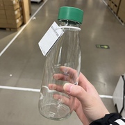 ikea宜家斯坝唐玻璃(唐玻璃)水瓶，便携运动旅行玻璃水杯果汁杯子瓶子500ml
