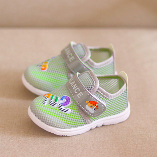 实心底夏季1-3岁男女宝宝鞋运动鞋0-1岁婴儿学步鞋儿童网鞋透气鞋