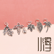泰银吊坠树叶镂空瓢虫，枫叶椰子树吊饰银饰，925纯银diy串珠材料配件