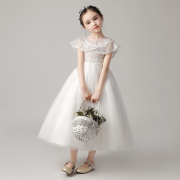 儿童礼服公主裙女童高端2024花童婚礼小主持人钢琴演奏晚礼服