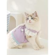 可爱小猫咪公主连衣裙子宠物，猫猫衣服防掉毛布偶，蓝猫英短幼猫夏天