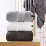 微棉竹纤维秋季家用浴巾，礼盒通用非纯棉黑色，男女裹巾加厚加大