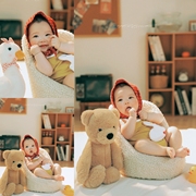 宝宝百天照服装可爱小鸭婴儿满月百日照周岁照拍照服装摄影道具