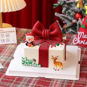 2023圣诞节礼物盒蛋糕装饰软胶立体圣诞老人圣诞树小麋鹿摆件