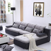 布艺沙发组合大小户型可拆洗客厅沙发简约现代贵妃家具L型布沙发