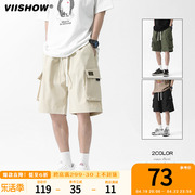 VIISHOW美式复古短裤男生夏季多口袋宽松工装裤潮牌休闲五分裤子