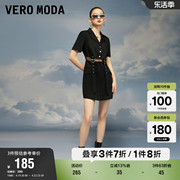 Vero Moda奥莱连衣裙子夏季复古翻领修身设计辣妹牛仔裙