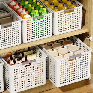 零食杂物收纳箱玩具整理筐，家用塑料储物盒厨房，橱柜篮子桌面置物箱