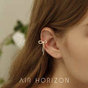 air-horizon蝴蝶结锆石耳骨夹设计感甜美无痛耳夹适合无耳洞耳环