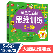 黄金左右脑思维训练5-6岁儿童全脑开发宝宝智力测试题目幼儿园大班益智游戏教材书幼儿专注力数学逻辑思维能力培养早教启蒙书籍