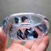 天然水晶手镯黑云母，稀有矿石蓝铁矿石手镯超宽版58圈口一物一图
