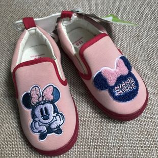 日单迪士尼女童鞋套，脚低帮帆布鞋，幼儿园室内软底防滑男女