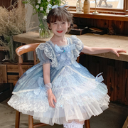 原创正版洛丽塔女童短袖连衣裙裙，洋装夏季爱莎公主裙生日礼服